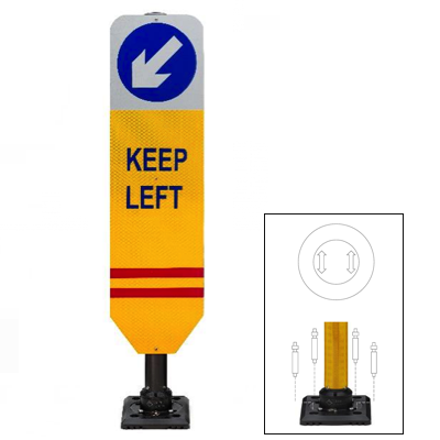 NIPON KEEP LEFT BOLLARD SIGN FB3009 WIDE